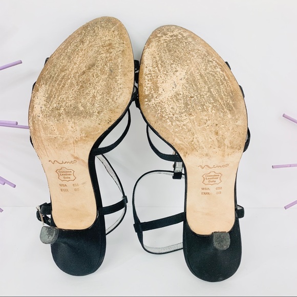 Nina / Strappy Ankle Faux Diamond T Strap Heel - Picture 7 of 7